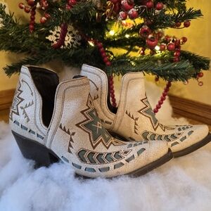 Women's Dixon Aztec Western Boots - Crackled White